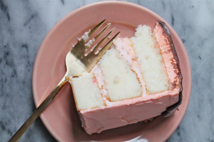 white cake with cherry buttercream 9