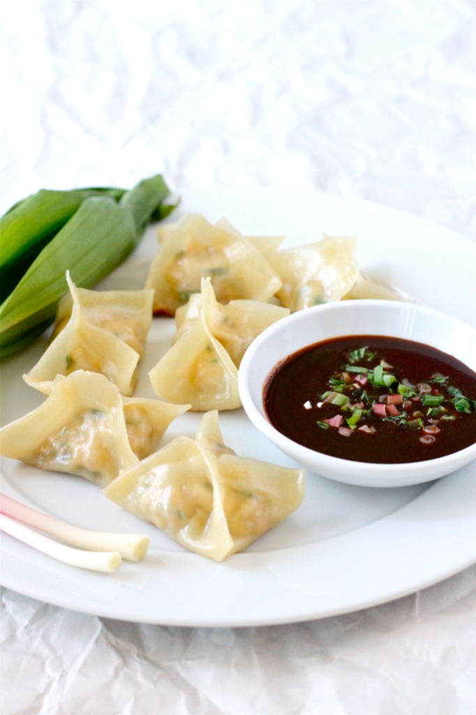 chicken and ramp potstickers