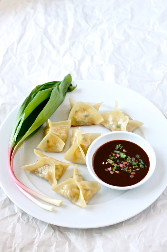 chicken and ramp potstickers
