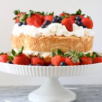 Angel Food Cake with Grand Marnier Whipped Cream