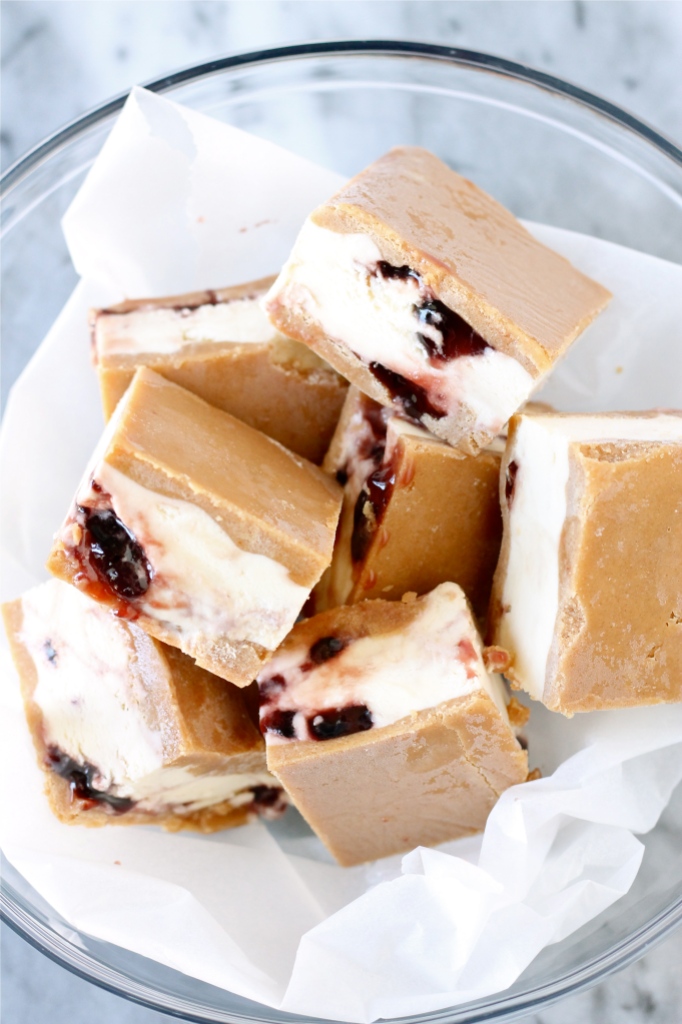 peanut butter and jelly ice cream sandwiches