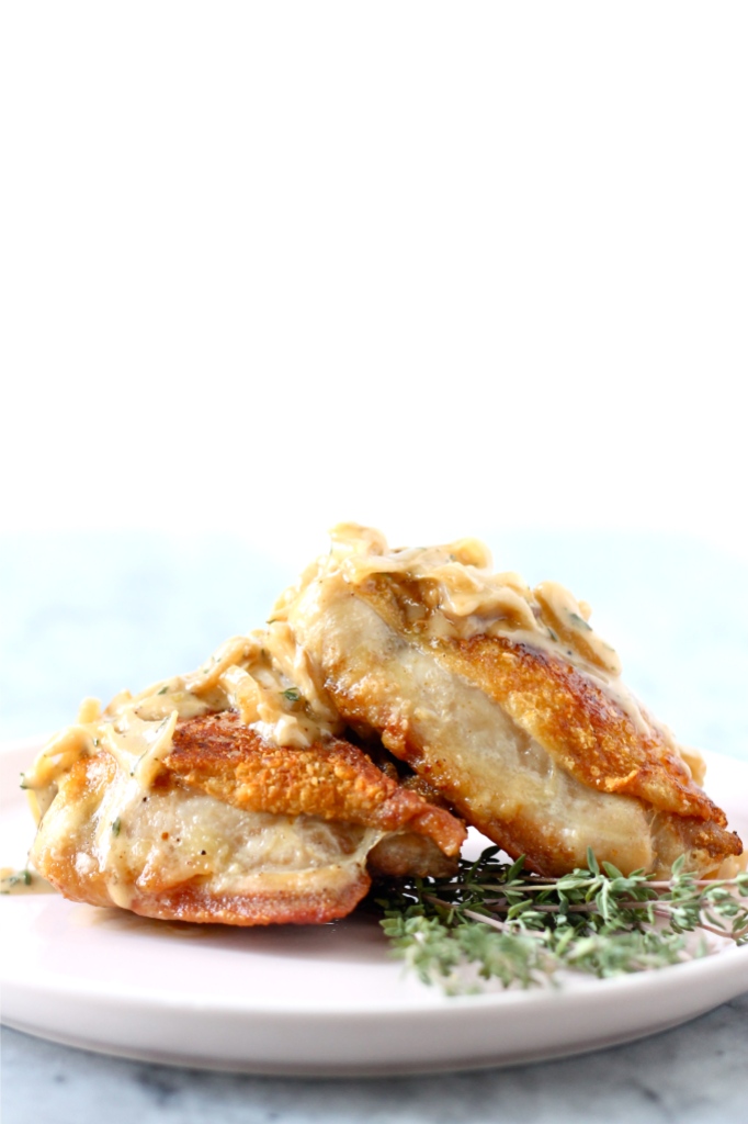 Crispy Chicken Thighs with Caramelized Shallots and Thyme