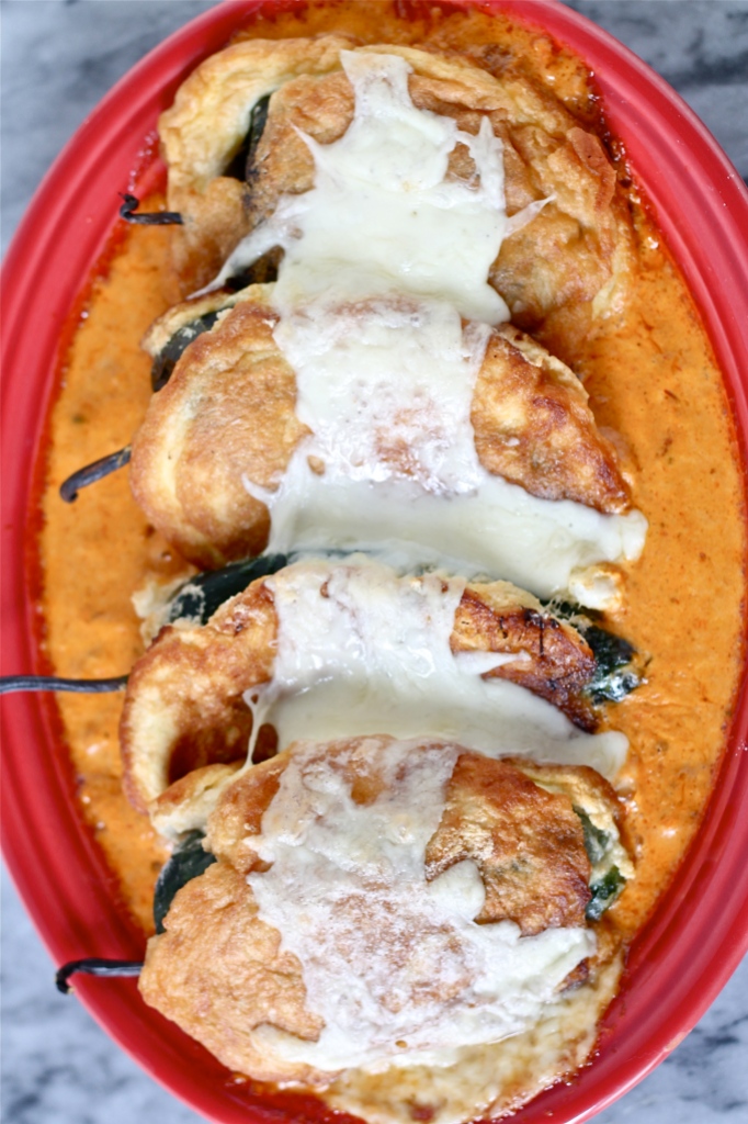 Chile Rellenos with Chipotle Cream Sauce