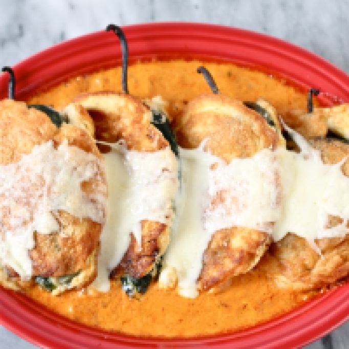 Chile Rellenos with Chipotle Cream Sauce