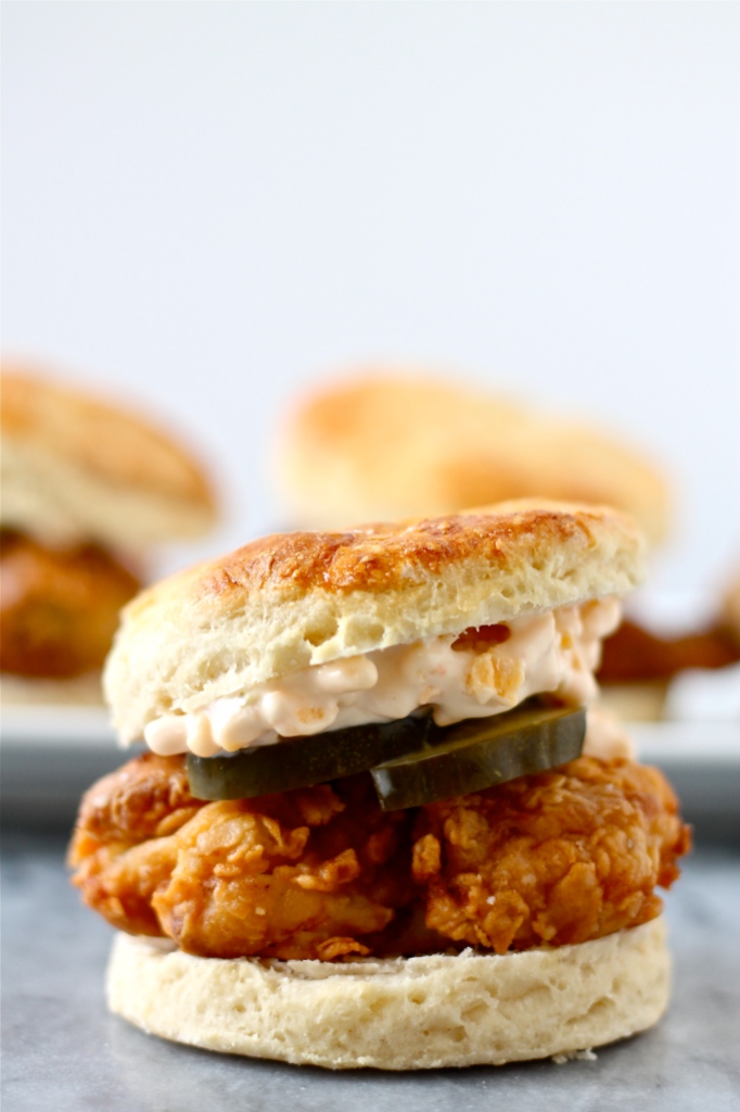 Fried Chicken and Pimento Cheese Biscuits